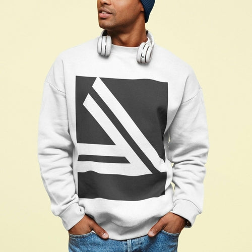 Moletom Masculino Gola Redonda com Logo Duplo