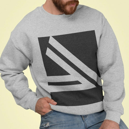 Moletom Masculino Gola Redonda com Logo Duplo