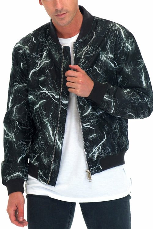 Jaqueta Bomber Estampa Raio