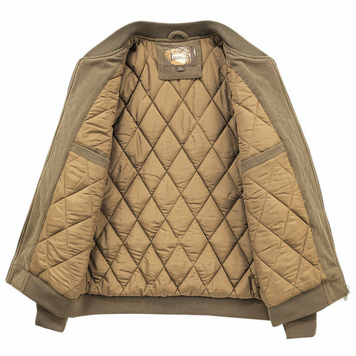 Jaqueta Masculina de Inverno com Zíper e Patch no Cotovelo