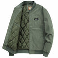 Jaqueta Masculina de Inverno com Zíper e Patch no Cotovelo